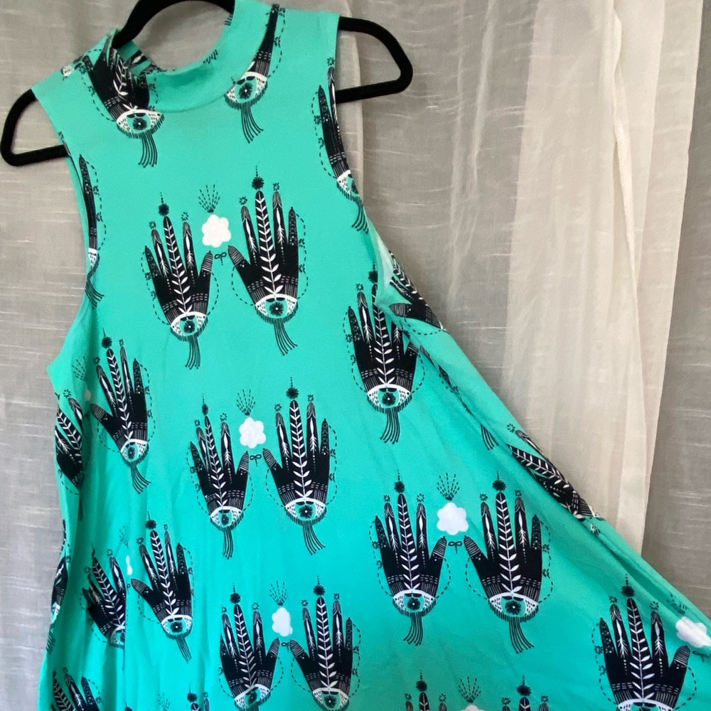 Nooworks Medium blue turquoise mock turtleneck dress